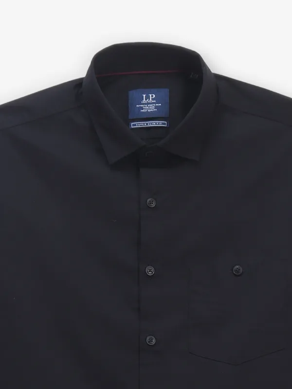 LOUIS PHILIPPE solid black slim fit casual shirt