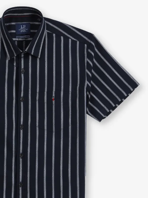 LOUIS PHILIPPE stripe black casual shirt for men