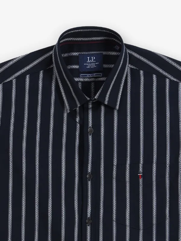 LOUIS PHILIPPE stripe black casual shirt for men
