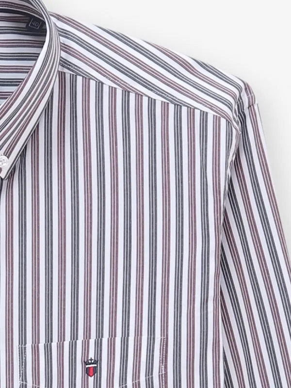 LOUIS PHILIPPE stripe grey and pink casual shirt
