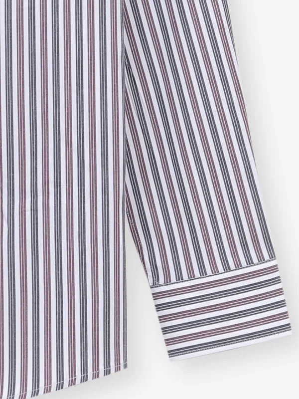 LOUIS PHILIPPE stripe grey and pink casual shirt
