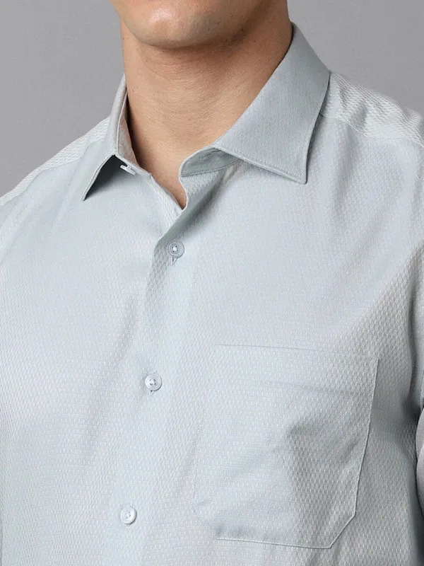 LOUIS PHILIPPE texture grey cotton shirt