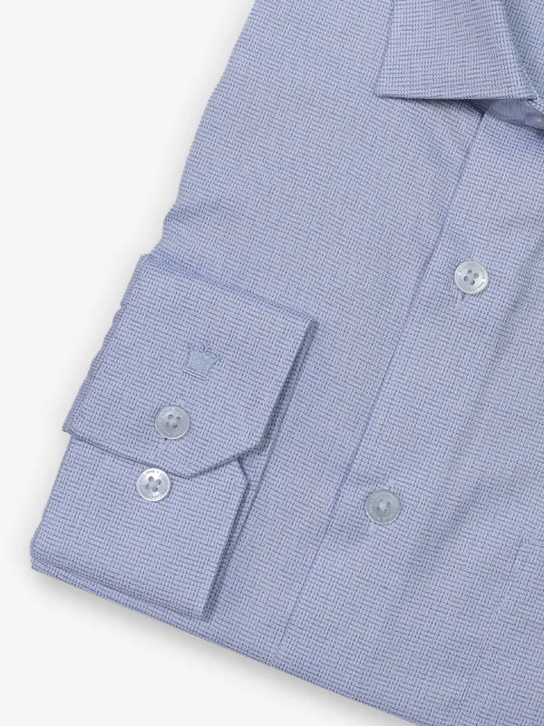 LOUIS PHILIPPE textured light blue slim fit formal shirt