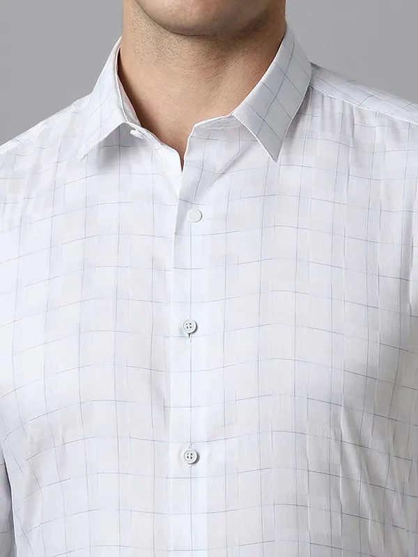 LOUIS PHILIPPE white checks cotton shirt