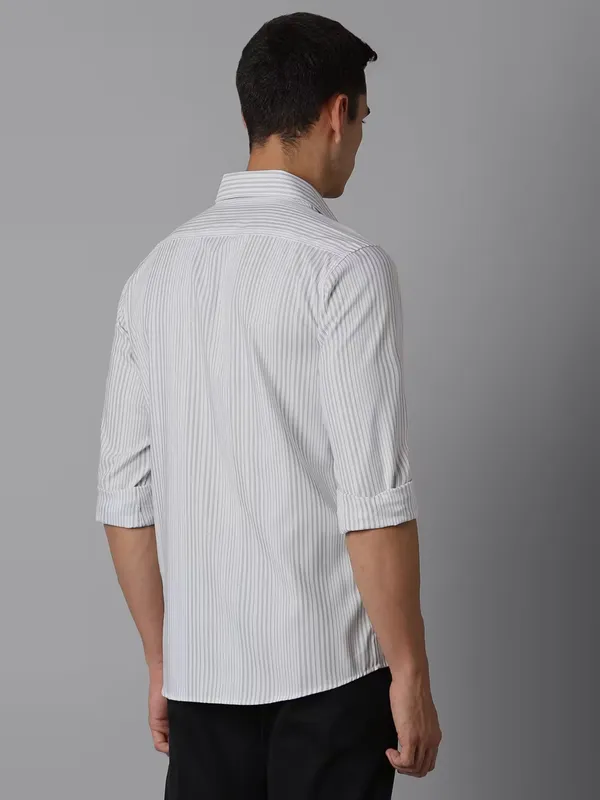 LOUIS PHILIPPE white lined cotton shirt