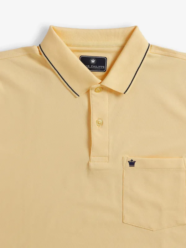 Louis Philippe yellow plain polo t shirt