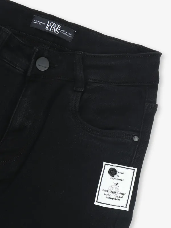 LOVEKINS black solid denim jeans