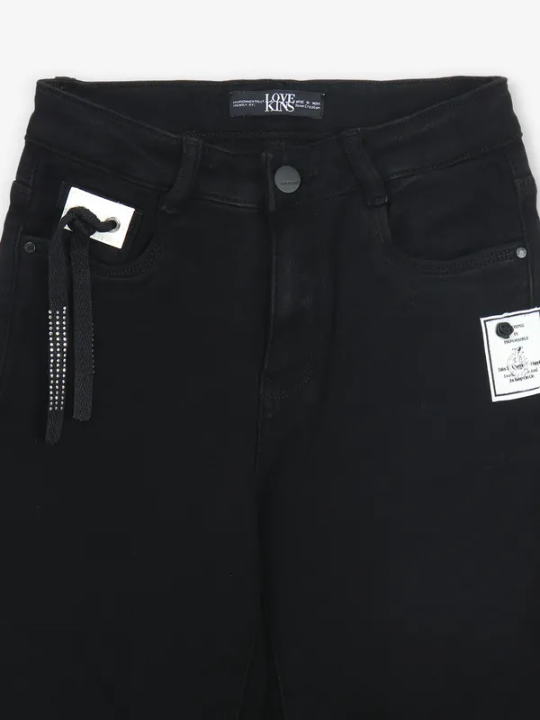LOVEKINS black solid denim jeans