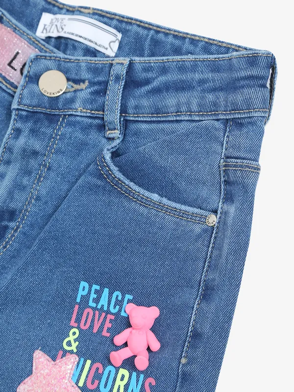 Lovekins blue denim straight jeans