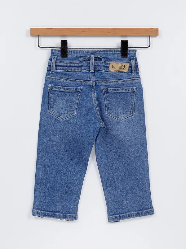 Lovekins blue hue denim capri