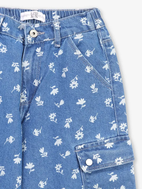 LOVEKINS blue printed cargo jeans