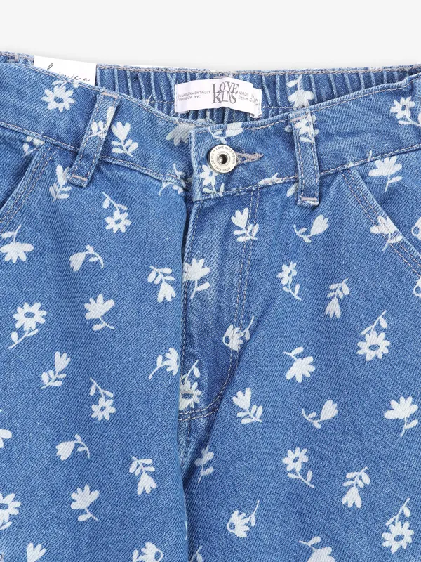 LOVEKINS blue printed cargo jeans