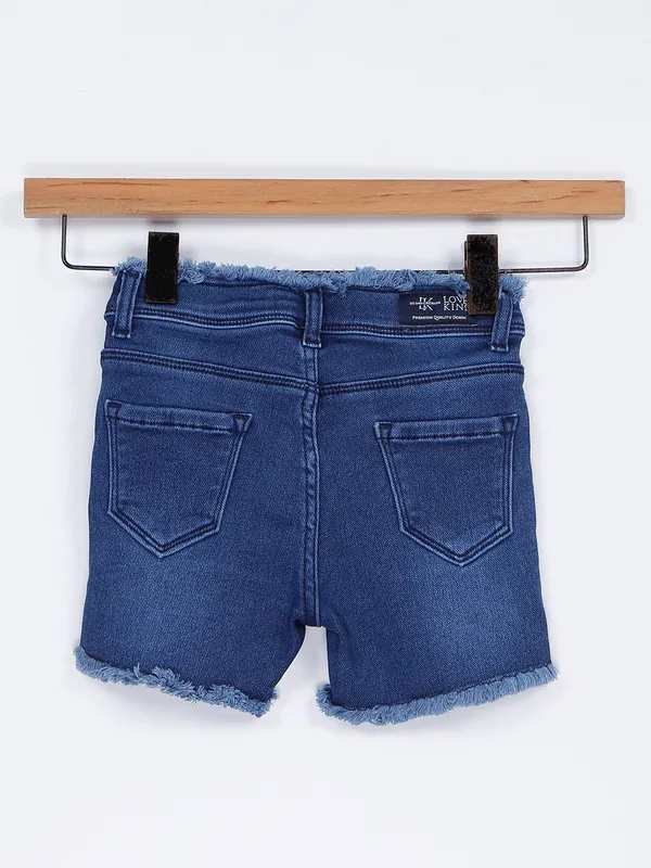 Lovekins indigo blue washed denim girls shorts