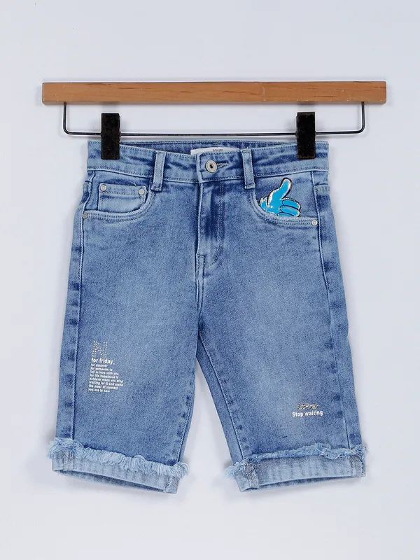 Lovekins light blue denim casual capri