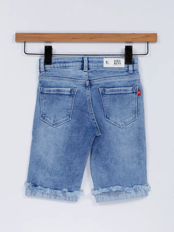 Lovekins light blue denim casual capri
