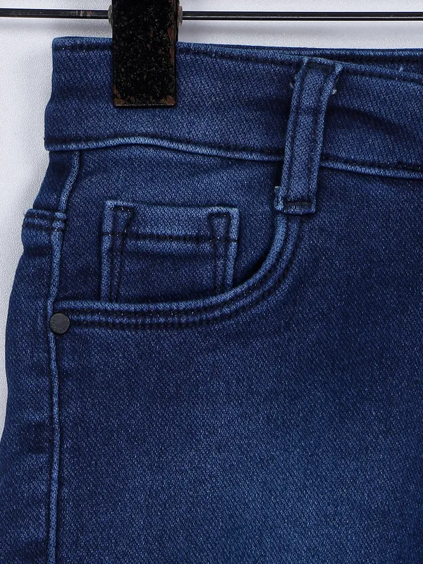 Lovekins washed denim shorts in dark blue