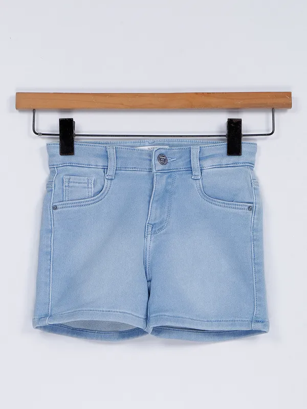 Lovekins washed ice blue denim girls shorts