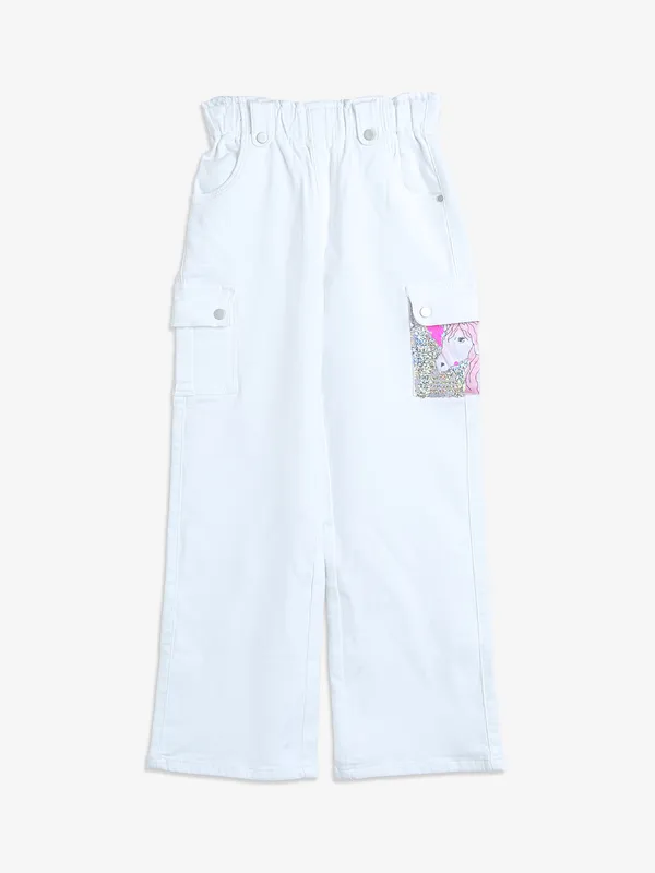 Lovekins white straight denim jeans