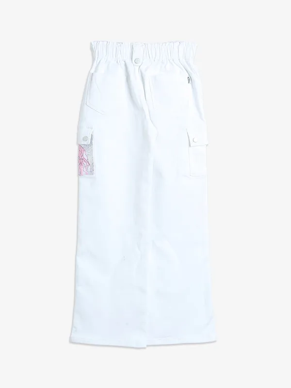 Lovekins white straight denim jeans