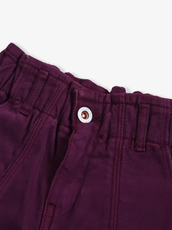 Lovekins wine solid cotton shorts