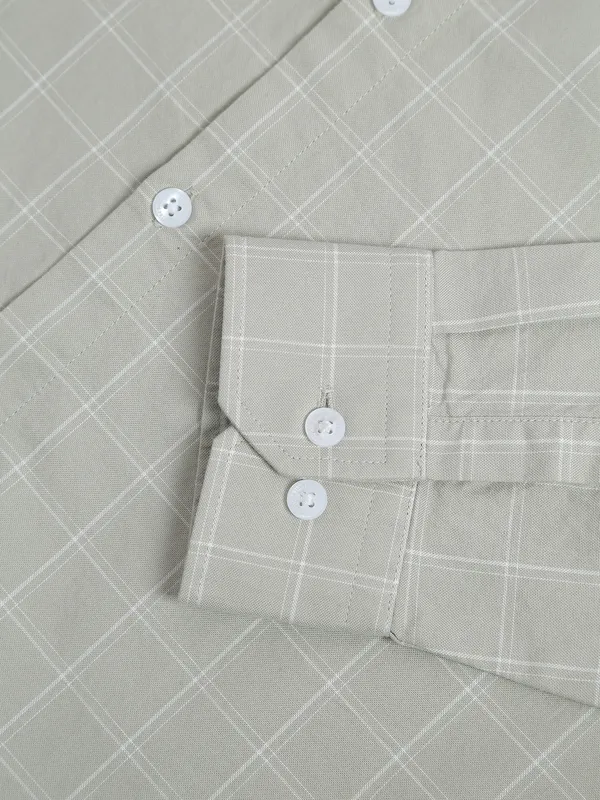 LP light green cotton checks shirt