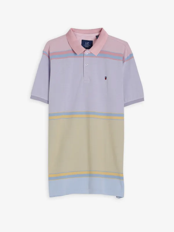 LP light purple color block t shirt