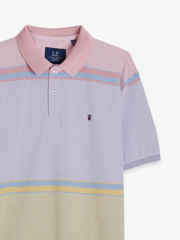 LP light purple color block t shirt
