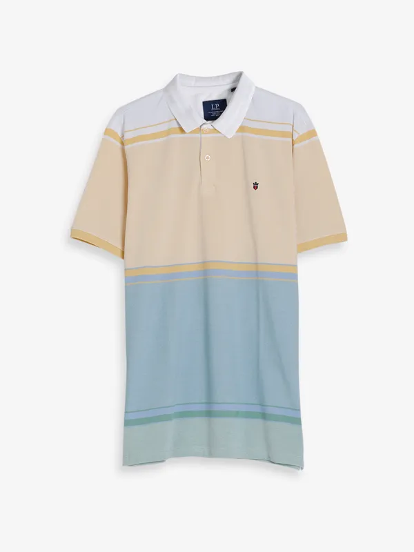 LP light yellow color block polo t shirt