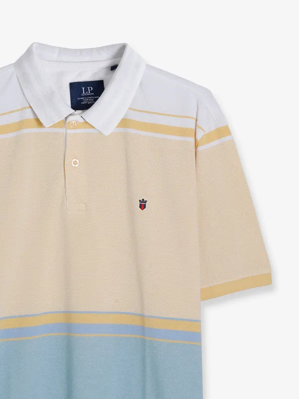 LP light yellow color block polo t shirt