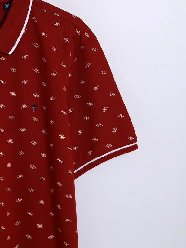 LP maroon printed half sleeves t shirt