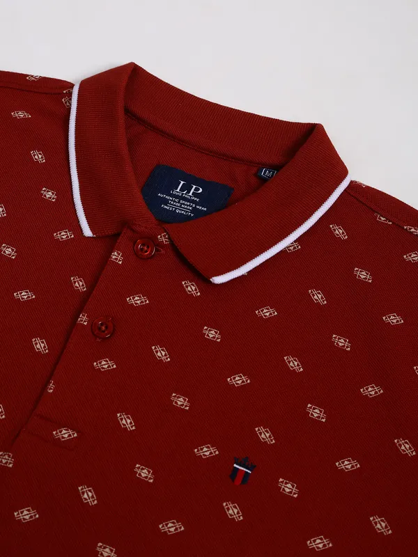 LP maroon printed half sleeves t shirt