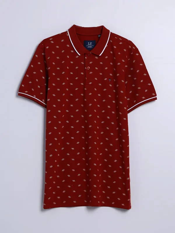 LP maroon printed half sleeves t shirt