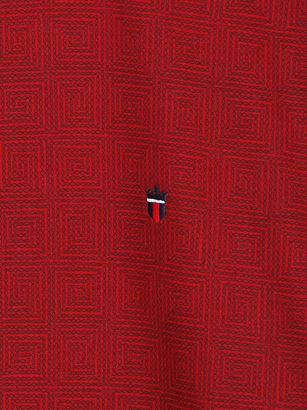 LP maroon printed polo t shirt
