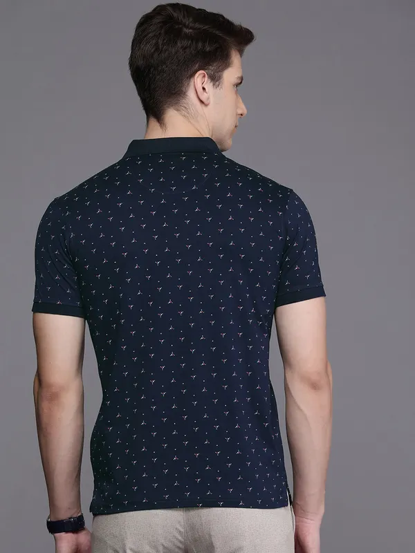 LP printed navy cotton t-shirt