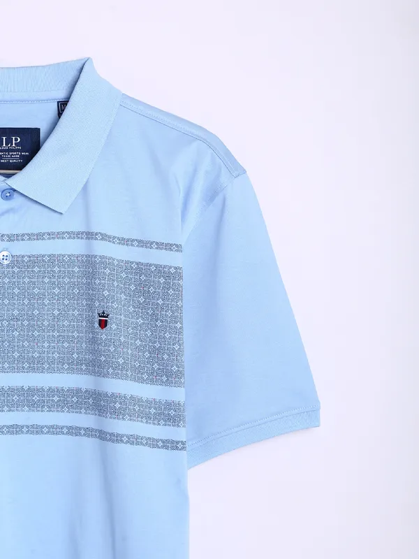 LP sky blue slim fit cotton t shirt