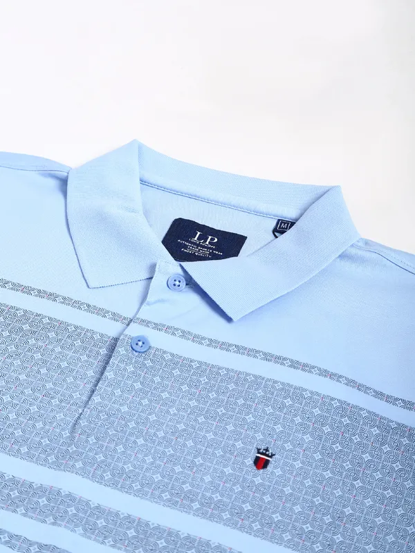 LP sky blue slim fit cotton t shirt