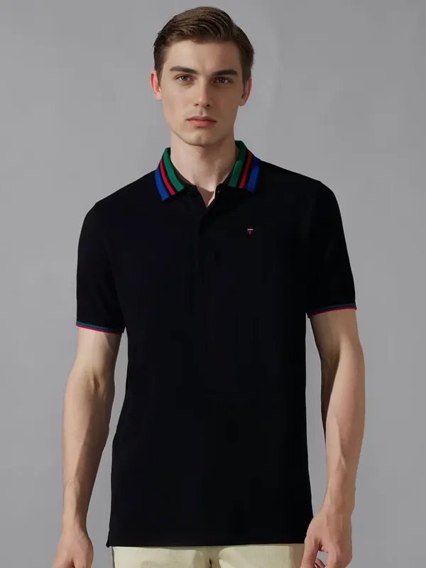 LP SPORT black cotton slim fit t-shirt
