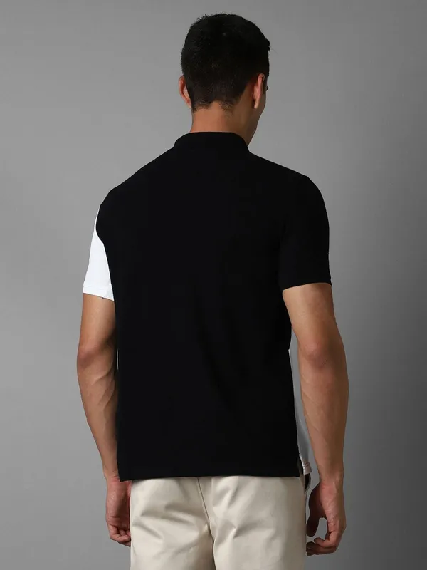 LP SPORT color block pattern black and white cotton t-shirt