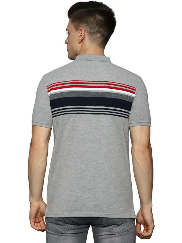 LP Sport cotton grey slim fit polo t shirt