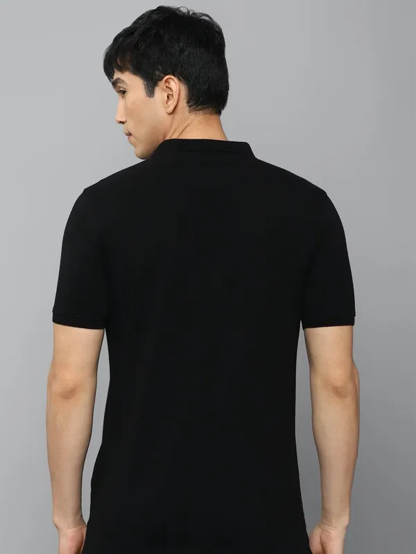 LP Sport plain black cotton polo t shirt