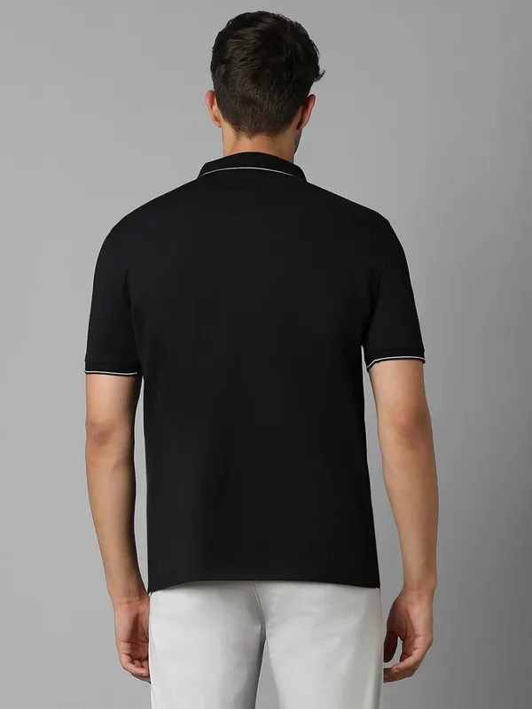 LP SPORT plain black cotton slim fit t-shirt