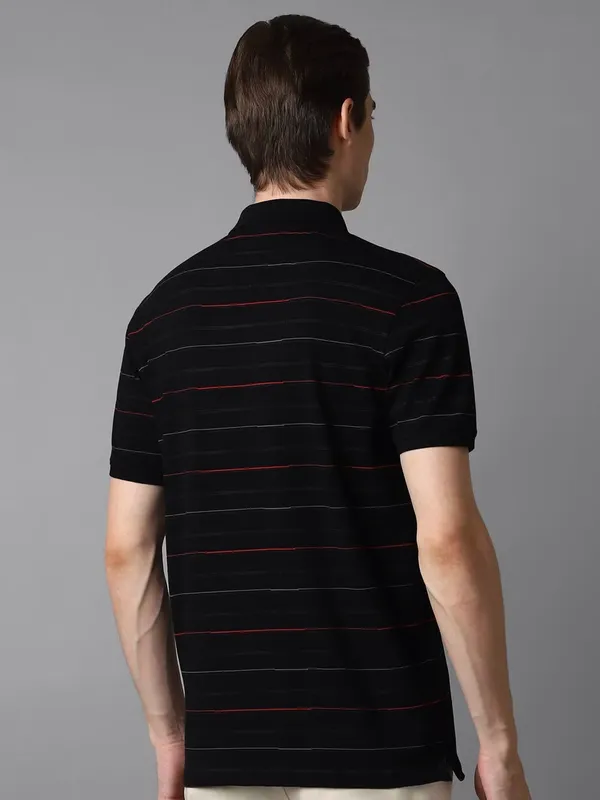 LP SPORT  stripe black cotton slim fit t-shirt