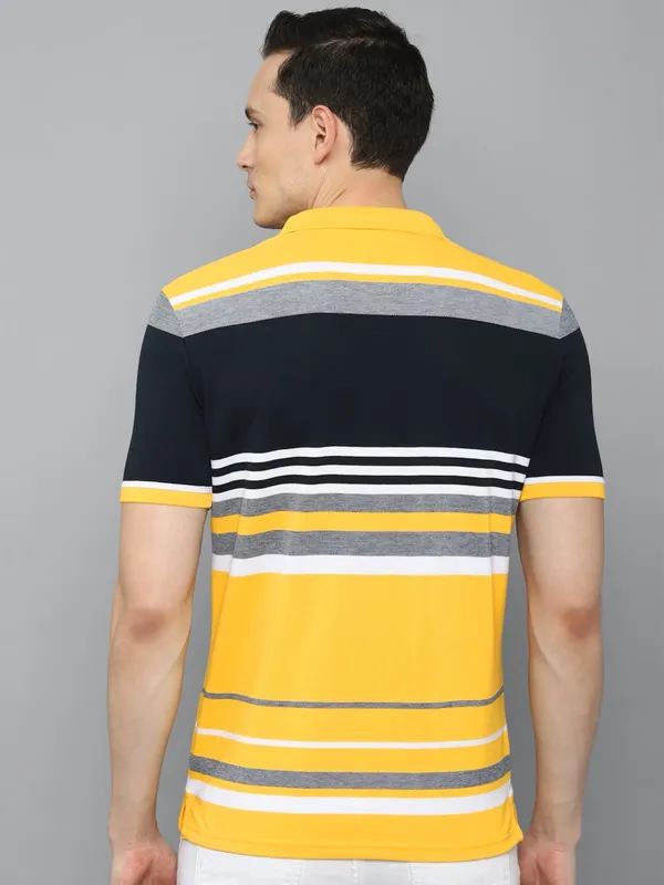 LP Sport yellow cotton color block t shirt