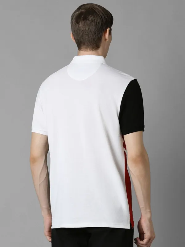 LP SPORT printed white and red cotton slim fit t-shirt