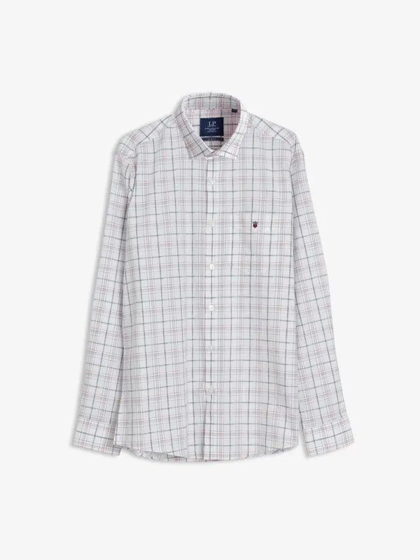 LP white cotton checks shirt