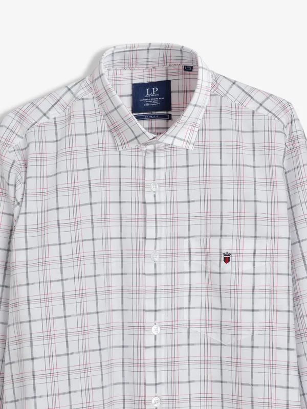 LP white cotton checks shirt