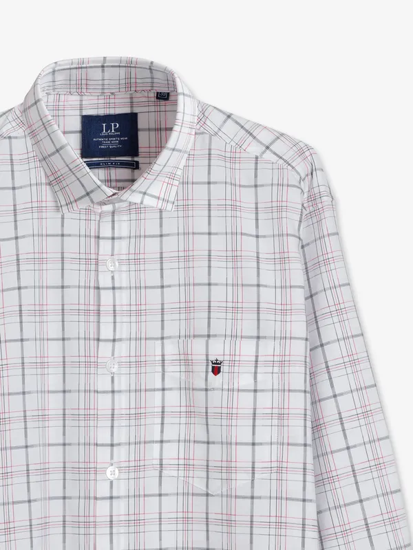 LP white cotton checks shirt