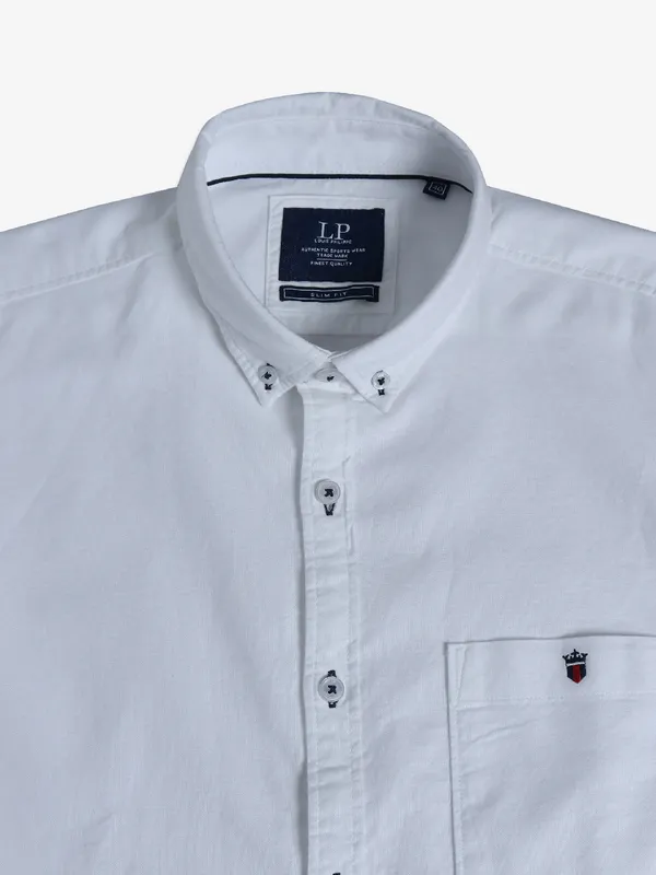 LP white plain cotton shirt