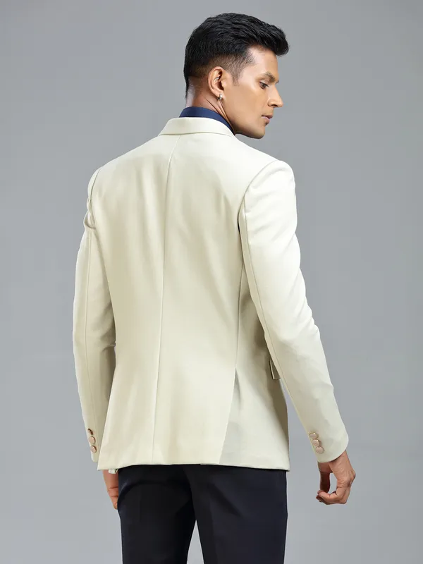 Luxurious cream terry rayon blazer for men
