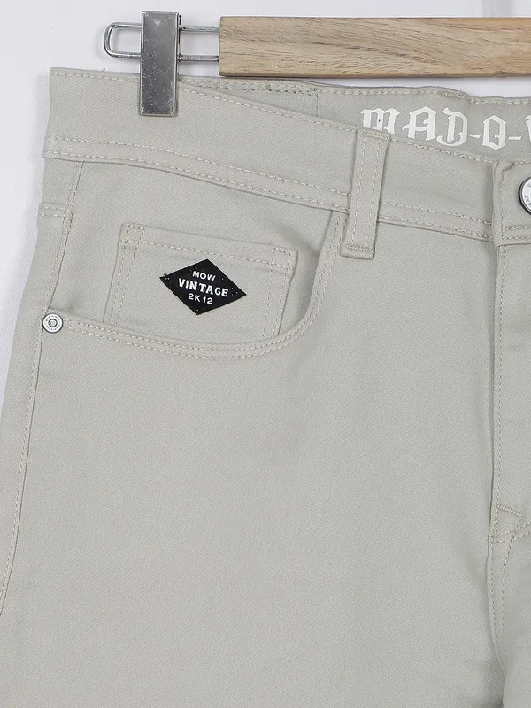 Mad O Wat cream slim fit jeans